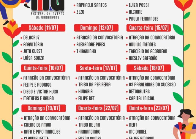 FIG 2026: Prefeitura de Garanhuns divulga grade nacional da Praça Mestre Dominguinhos